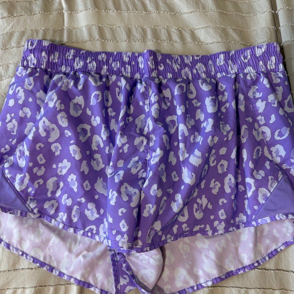 All in Motion Purple Leopard Athletic Shorts